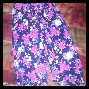 Girls Faded Glory Floral Print Pants
